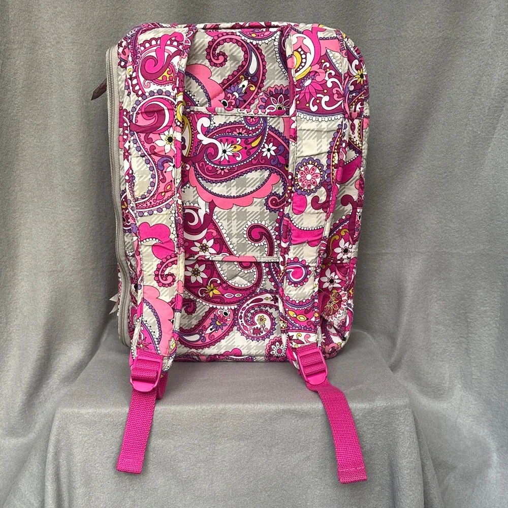 Vera Bradley Paisley Meets Plaid Large Campus Laptop Backpack Travel Bag - Picture 2 of 15